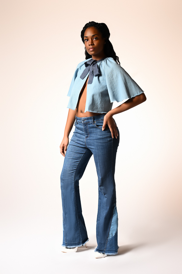 Jeans and Pelerine-Inspired Top