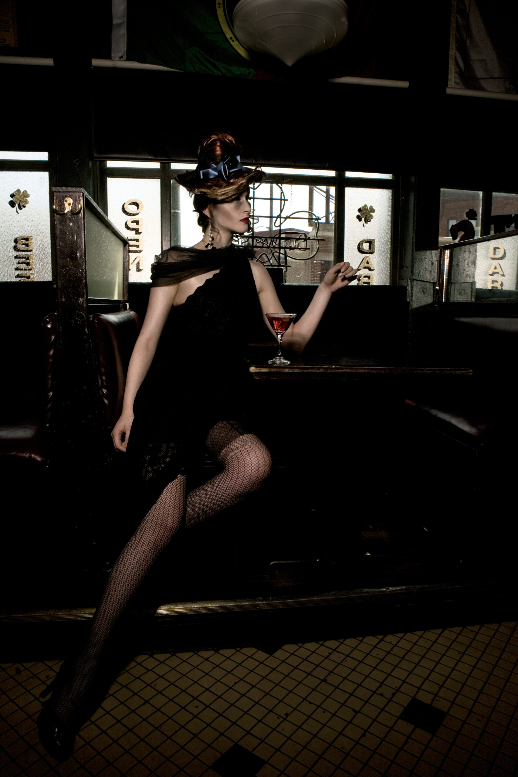 Little Black Lace Cocktail Dress + Sculpted Hat