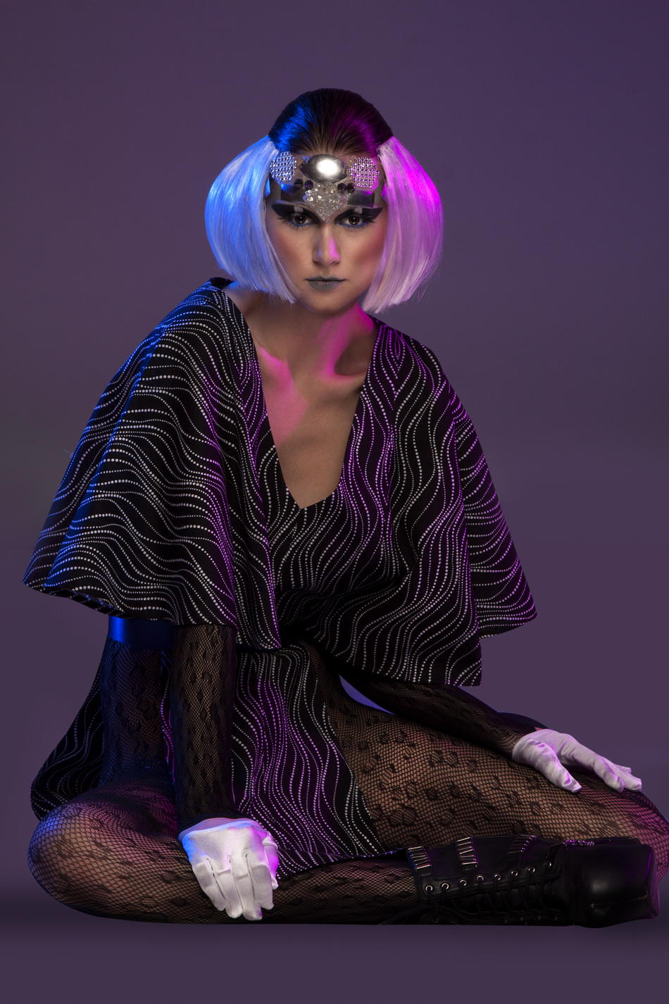 Dark Print Pelerine Wrap