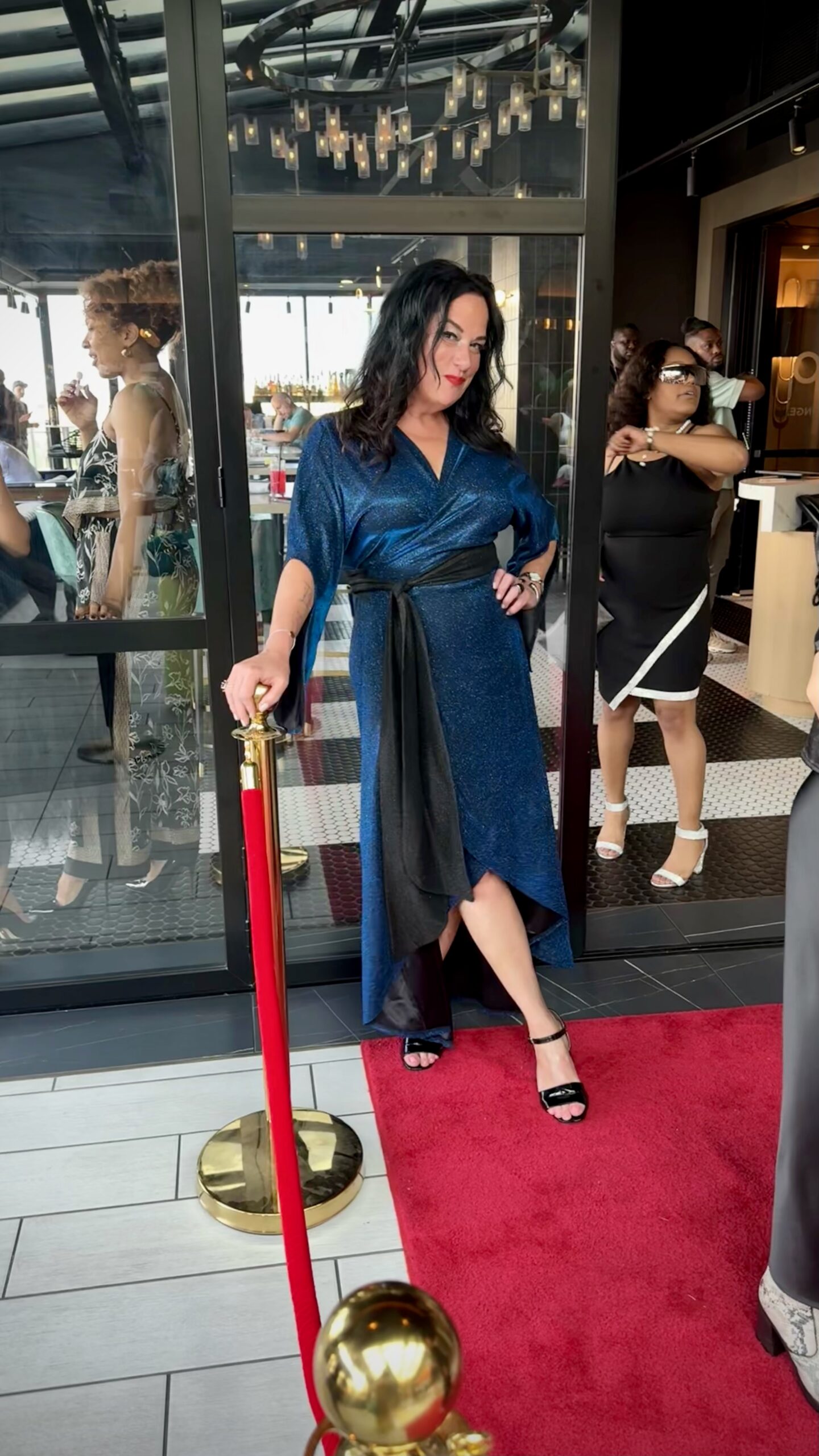 Long Royal Blue Wrap Dress
