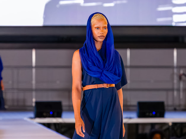 Royal Blue Hooded Cowl
